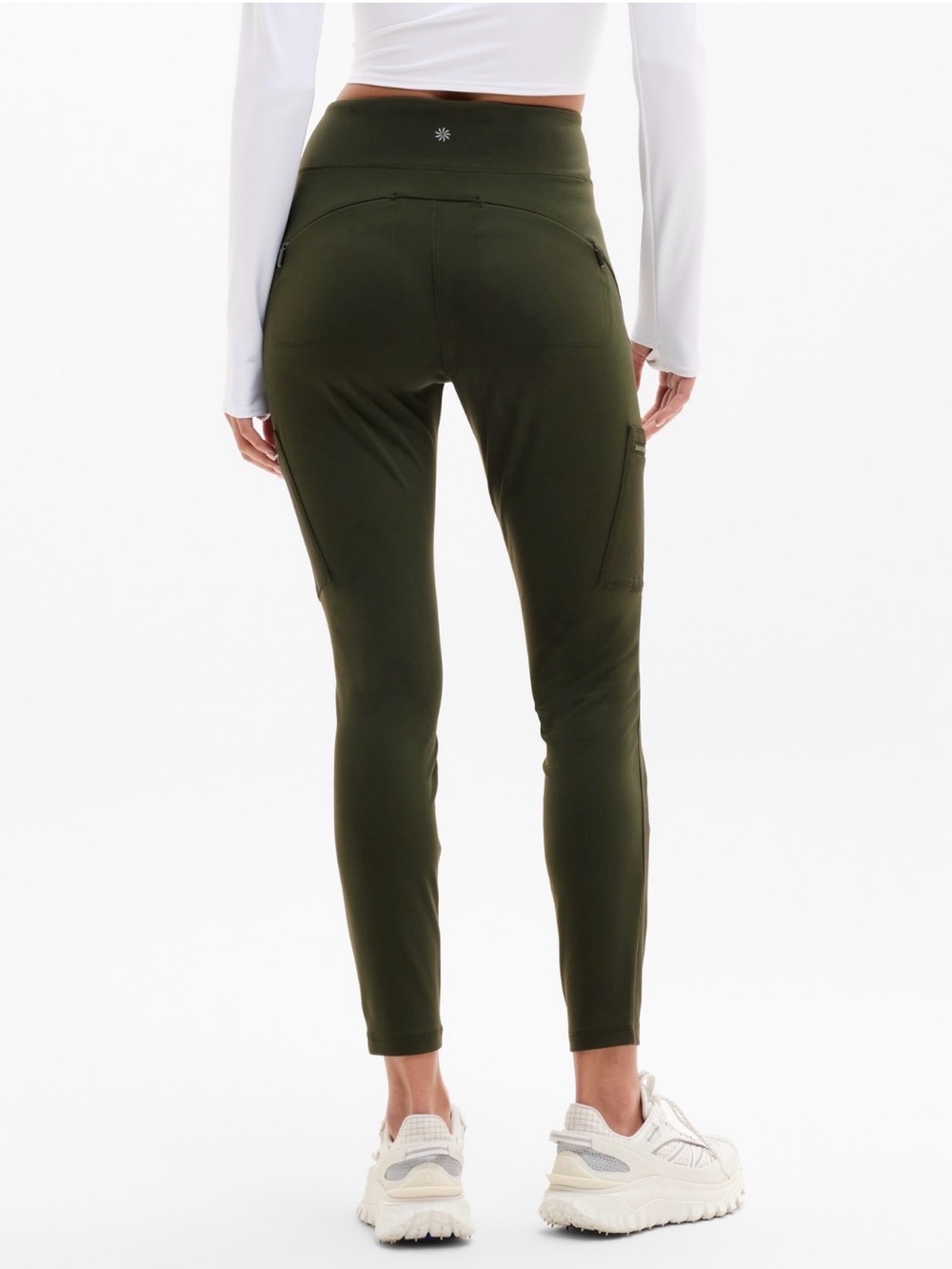 High-Rise Olive Green Performance Jogger Pants